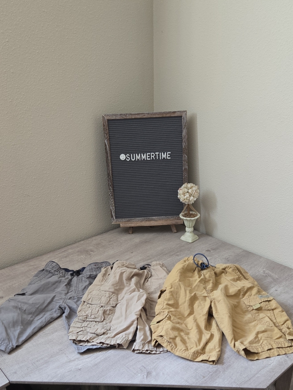 UNIONBAY Kids Cargo Shorts in Gray, Tan, and Khaki
